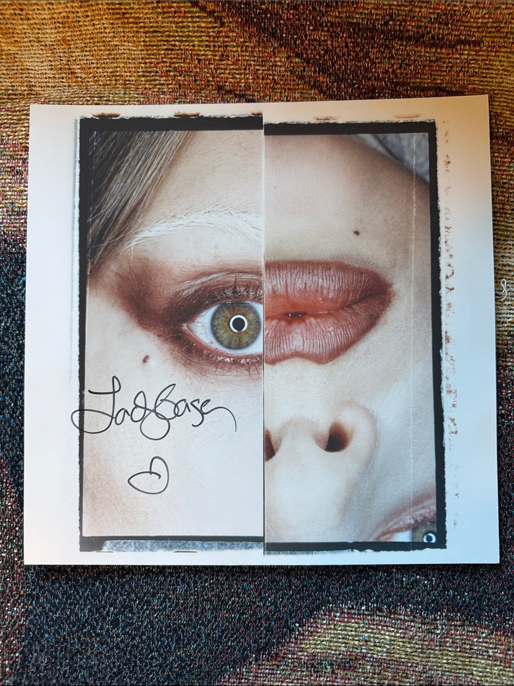Signed Lady Gaga Mayhem Vinyl Insert Face Eye Lips Autographed